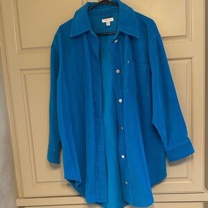 Topshop Vibrant Blue Corduroy Shirt